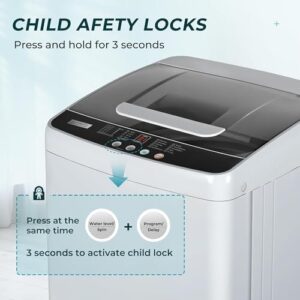 Lavatrice portatile Euhomy 9 libbre con display LED e pompa di scarico  