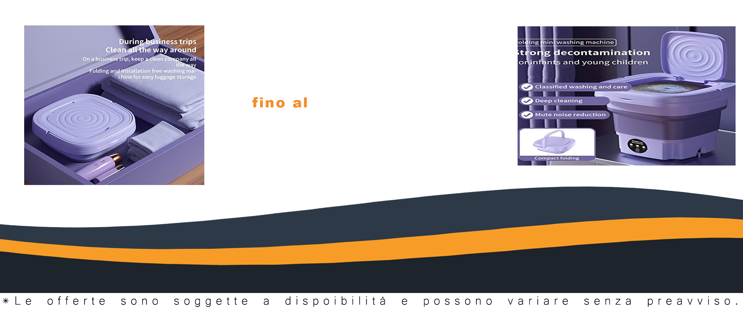 Chpbolly Lavatrice Portatile Mini Lavatrice Pieghevole con Centrifuga, color viola, perfetta per piccoli spazi e viaggi.