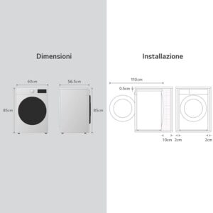Lavatrice LG AI DD F4R9009TPWC con carica frontale, 9kg, lavaggio a vapore e Wi-Fi, colore bianco
