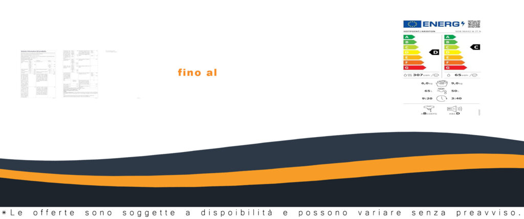 Lavasciuga Hotpoint NDB 96443 W IT N con capacità di 9kg e centrifuga a 1400 giri, perfetta per famiglie numerose.