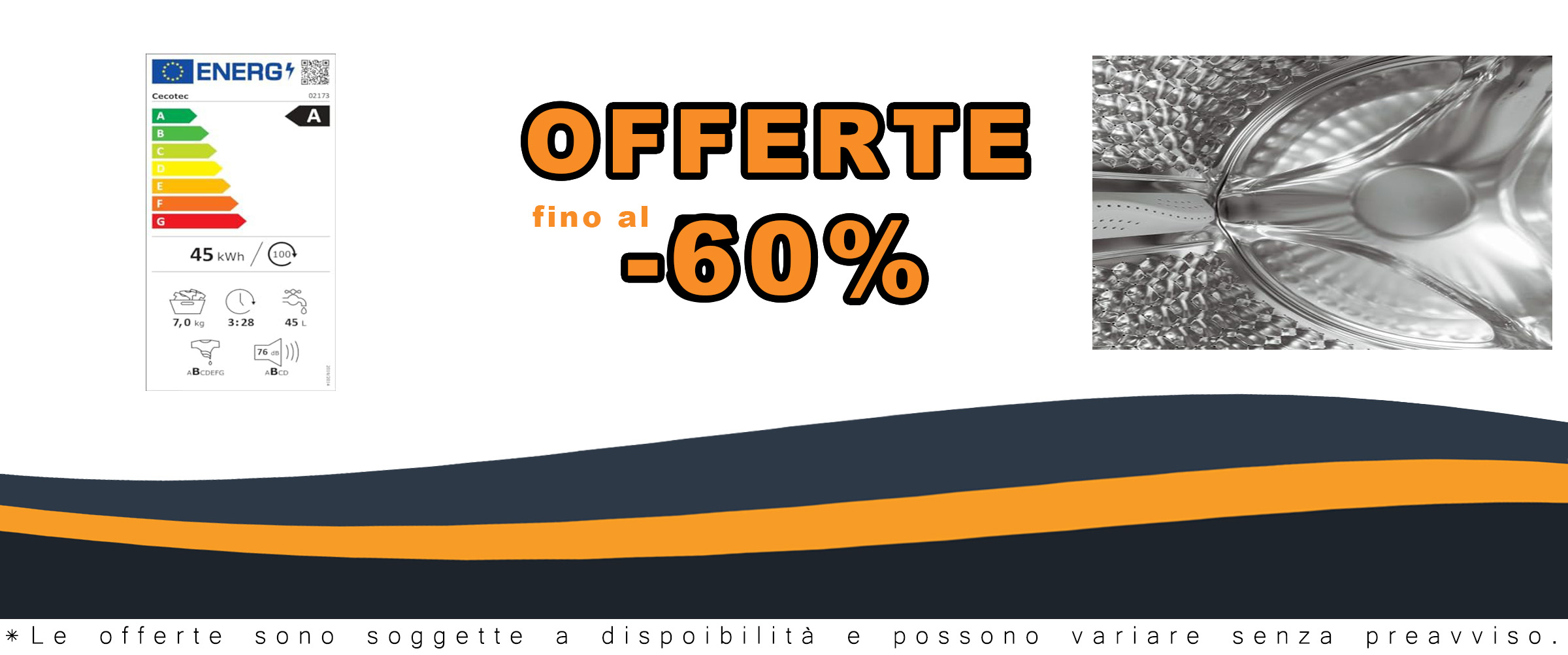 Cecotec Lavatrice Bolero Dresscode 7410 Inverter Steel A con motore Inverter Plus e funzione vapore  