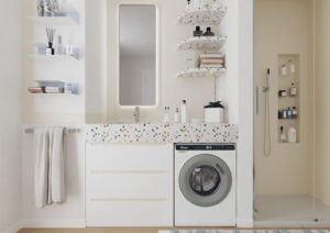 Candy Miniaqua CW50-BP12307G-S, lavatrice compatta grigio/bianco, ideale per spazi ridotti e prestazioni ottimali