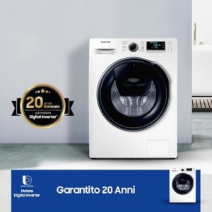 Samsung Lavatrice AddWash WW8NK62E0RW/ET, Slim 8 kg con Ecolavaggio e Vapore Igienizzante  
