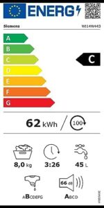Siemens WI14W443 lavatrice da incasso con caricamento frontale, display a LED e TimeLight