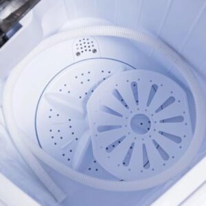 Lavatrice portatile PYRAMIDEA da campeggio con funzione centrifuga, capacità 5 kg, colore bianco