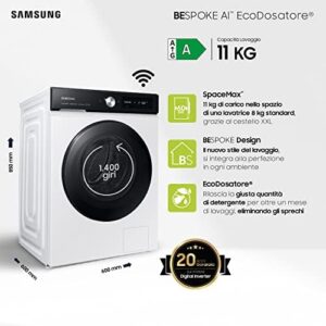 Samsung Lavatrice BESPOKE AI™ con Ecodosatore, WW11BB744DGES3, carica frontale, 11 kg e Wi-Fi