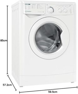 Lavatrice Indesit EWC 81283 W IT N 8kg 1200 Giri, vista frontale, bianca, con dettagli moderni