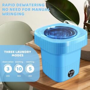 Twira Lavatrice portatile da 6,5 L, mini lavatrice pieghevole, blu, perfetta per appartamenti, dormitori e viaggi