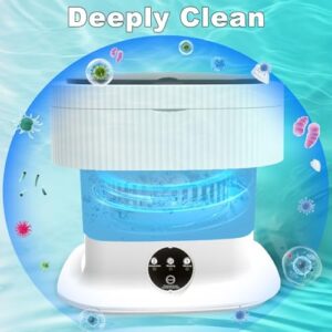 SWOJG Lavatrice portatile pieghevole con centrifuga, ideale per biancheria intima e vestiti per bambini