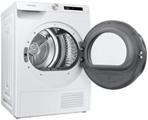 Samsung Asciugatrice Ai Control con Optimal Dry Sensor DV90T5240AW S3, 9 kg, pompa di calore, WiFi, oblò reversibile, carica frontale