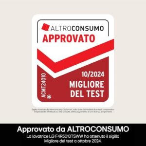 LG F4R5010TSWW Lavatrice 10kg AI DD in azione con funzionalità TurboWash e vapore