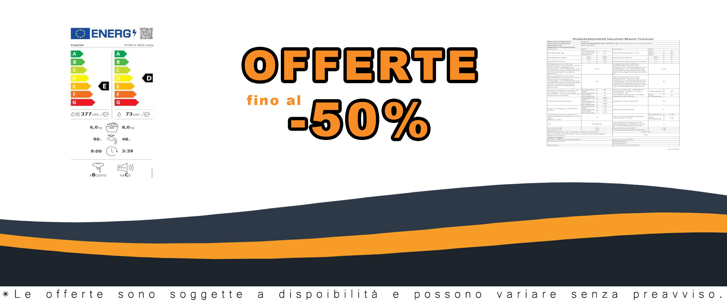 Exquisit Lavasciuga WT8614-060D in bianco, un dispositivo 2 in 1 con lavatrice e asciugatrice integrata, ideale per famiglie e piccoli spazi.
