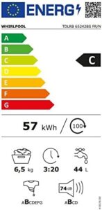 Whirlpool Lave-linge top TDLRB65242BSFR/N, lavatrice compatta con tecnologia avanzata e risparmio energetico