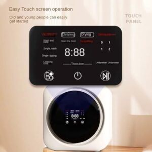 Qiang Mini Lavatrice Automatica 3,5 Litri con funzionalità di lavaggio e asciugatura a rulli intelligenti, installazione a parete per piccoli spazi.
