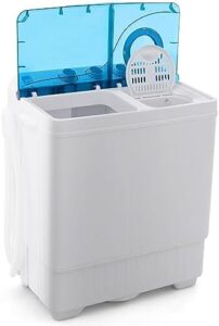 Relax4Life Mini Lavatrice con Centrifuga, perfetta per spazi ridotti come dormitori e camper, con capacità di lavaggio 6,5 kg e centrifuga 2 kg.