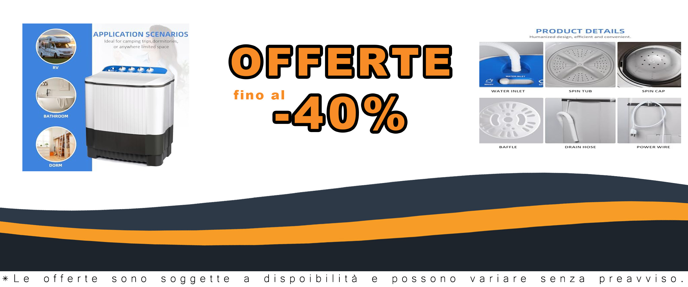 Kazigak Lavatrice Portatile 7 kg con doppia vasca per lavaggio e centrifuga, compatta e ideale per appartamenti, dormitori e camper.