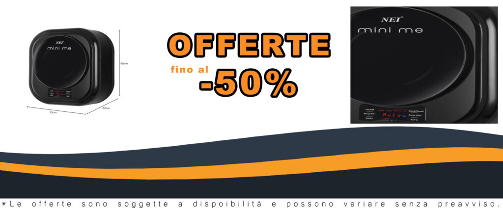 Lavatrice Mini NEI NWM3-WMB 2.5 Kg con centrifuga 800 giri, ideale per piccoli spazi e consumi ridotti