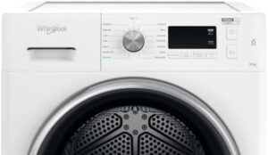 Asciugatrice Whirlpool a pompa di calore con capacità 9 kg, classe energetica A++ e tecnologia innovativa.