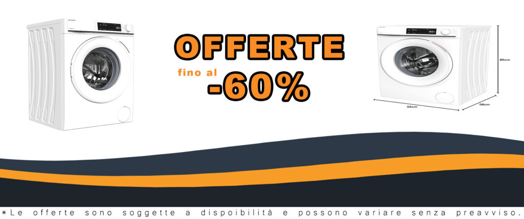 Lavatrice Sharp ES-NFW814CWA-DE con caricamento frontale, motore inverter e funzione vapore