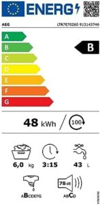 AEG LTR7E70260 lavatrice bianca con caricamento dall'alto, 6 kg e 1200 rpm