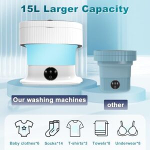 Lavatrice portatile pieghevole da 13 litri con centrifuga, perfetta per biancheria intima e vestiti dei bambini