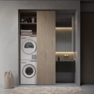 Lavatrice frontale 8 kg 1600T classe A bianca con alta velocità di centrifuga e design compatto