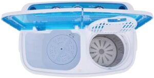 Cinyiqo Mini Lavatrice a Vaschetta Doppia 5,6 kg, perfetta per piccoli spazi e lavaggi quotidiani.