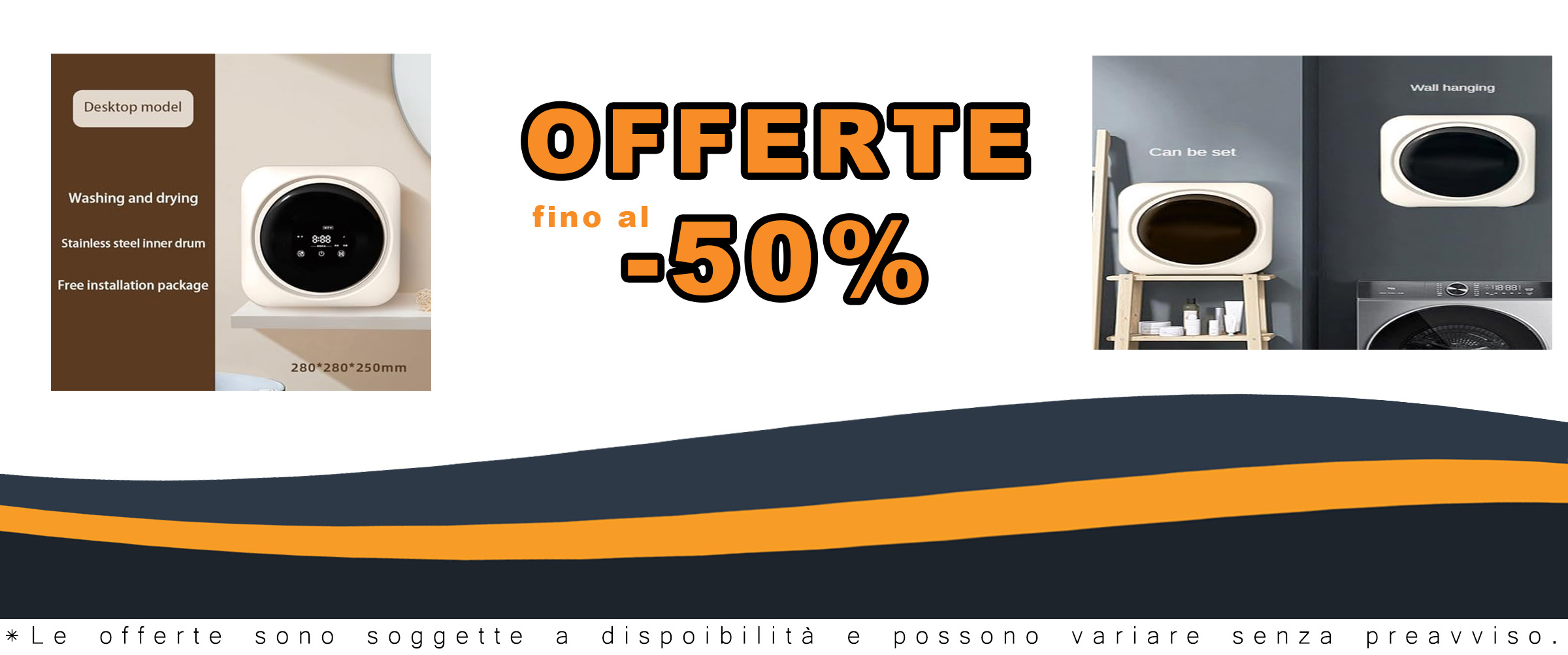 Qiang Mini Lavatrice 3 in Uno Portatile a Parete/Desktop con Riscaldamento e Asciugatrice