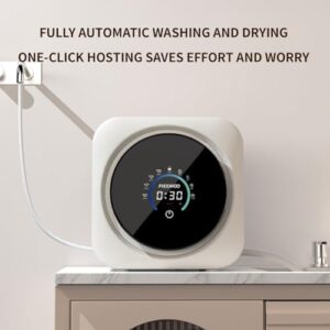 Lavatrice a parete da 3,5 litri, mini lavatrice con touch screen a LED, ideale per viaggi, appartamenti e dormitori