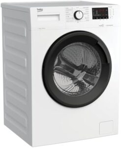 Beko Lavatrice Frontale Wta10712 X SWR in azione, mostrando il design elegante e le sue funzionalità avanzate.