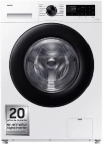Lavatrice Samsung WW90CGC04DAEEC Classe A 9 Kg 1400 rpm SmartHome, vista frontale con programma SmartThings attivato