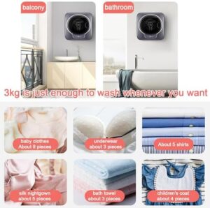 Qiang Mini Lavatrice Automatica Intelligente, compatta, ideale per biancheria intima e piccoli indumenti