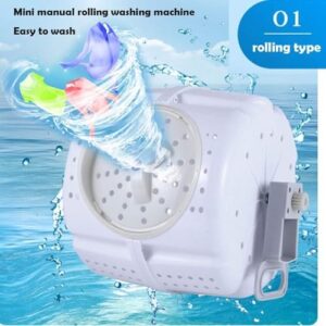 ZYJIX Mini Lavatrice Ed Essiccatore A Manovella, compatta e portatile, ideale per appartamenti, dormitori e camper.