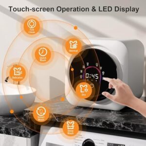 Mini lavatrice e asciugatrice compatta, installazione a parete, ideale per hotel, camper e appartamenti