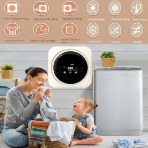 Lavatrice e asciugatrice portatile per vestiti con touch screen LCD e cestello in acciaio inox, montaggio a muro, ideale per appartamenti e piccoli spazi.