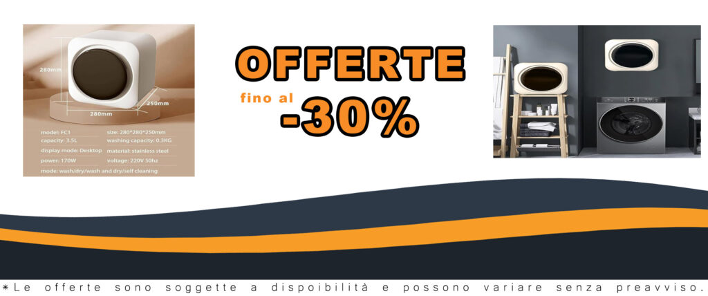 Lavatrice portatile mini e asciugatrice combinata ideale per biancheria intima, camicie e capi delicati.