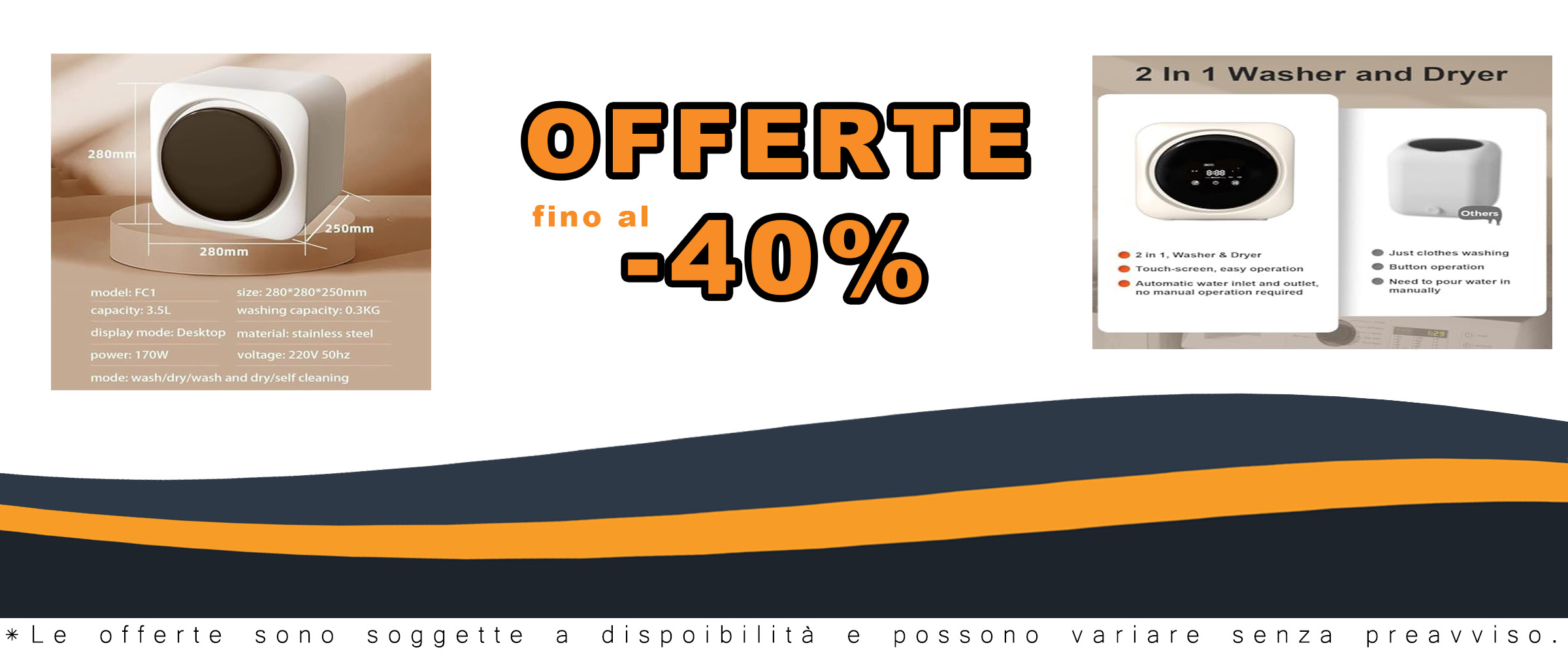 Lavatrice portatile Mini lavatrice 170W, piccola e compatta, perfetta per lavare e asciugare in viaggio o in ambienti con spazio limitato