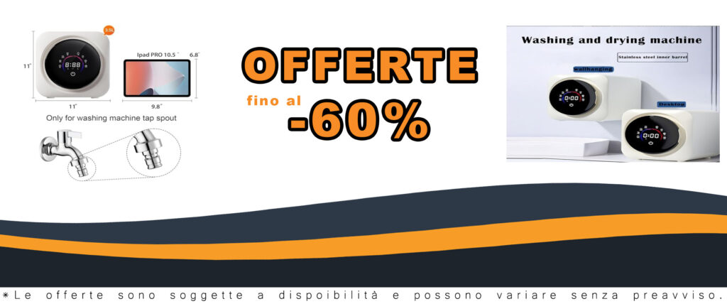 Lavatrice e asciugatrice portatile 2 in 1 compatta, ideale per appartamenti, camper e hotel.