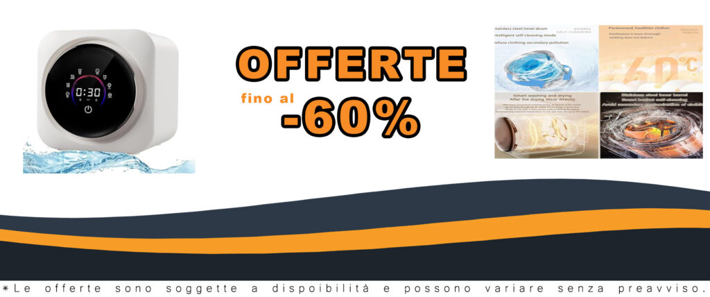 Lavatrice e asciugatrice portatile 2 in 1, ideale per appartamenti e camper, funzionalità compatta e risparmio energetico.