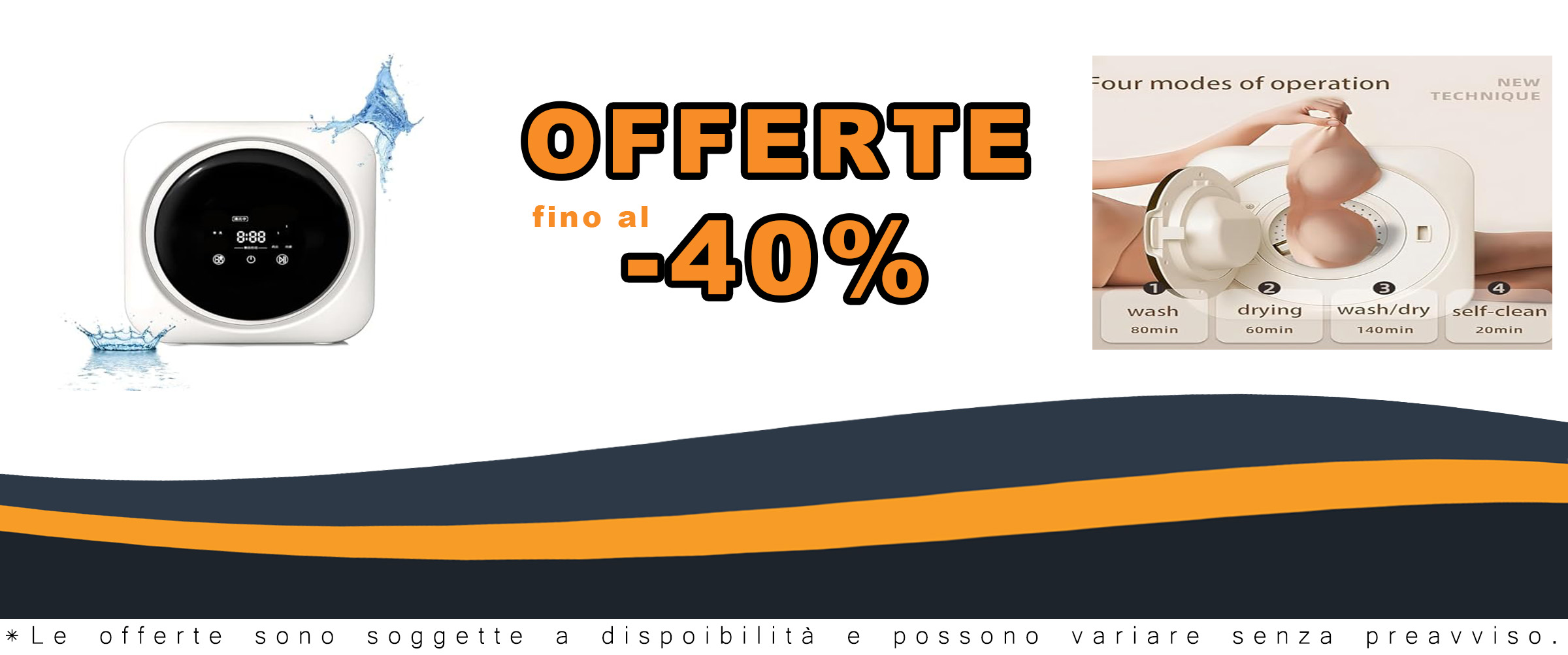 Lavatrice Asciugatrice Portatile 2 in 1 per biancheria intima e vestiti piccoli