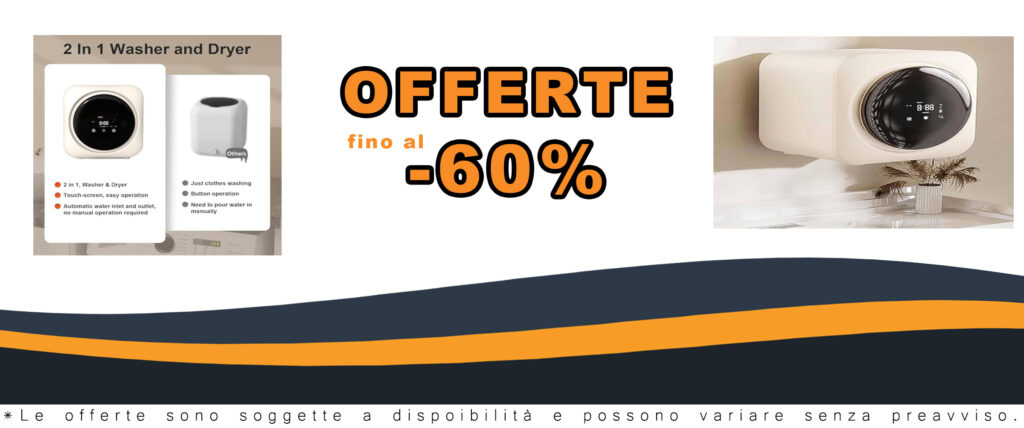 Mini lavatrice da parete 3,5 litri ideale per vestiti leggeri, biancheria intima e calzini, con funzione di asciugatrice integrata