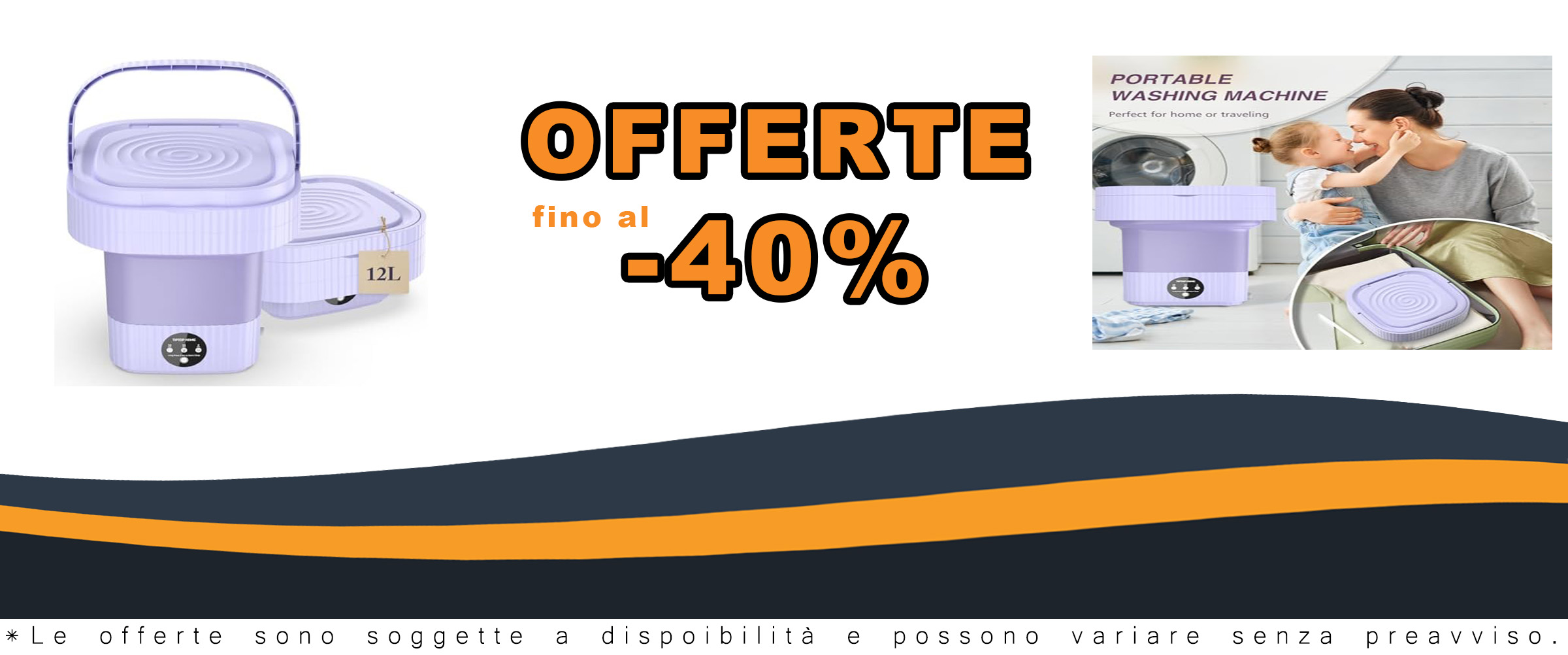 Mini lavatrice portatile a turbina, compatta e pieghevole, ideale per biancheria intima e vestiti per bambini.