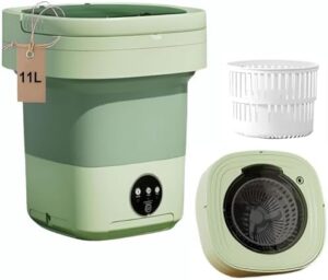 Mini lavatrice pieghevole 10L con cestello di drenaggio, ideale per appartamenti e vestiti delicati