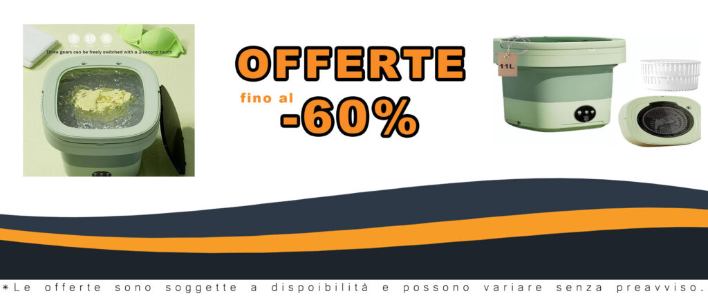 Mini lavatrice pieghevole 10L con cestello di drenaggio, ideale per appartamenti e vestiti delicati