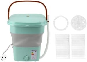 Mini lavatrice pieghevole da 12 litri, pratica e compatta, ideale per viaggi e spazi ridotti