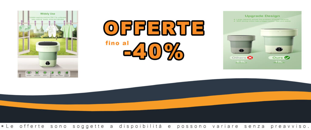 Lavatrice portatile compatta e pieghevole da 13L, ideale per piccoli carichi e capi delicati.