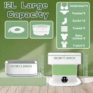 Mini lavatrice portatile 11L pieghevole 2 in 1 per appartamenti, lavatrice compatta e versatile per piccoli spazi