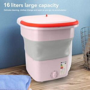 Mini Lavatrice Pieghevole in TPE con Centrifuga Morbida per Hotel (PINK) - Pratica e compatta