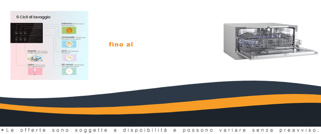 COMFEE' Lavastoviglie compatta da tavolo TD602E-S Mini lavastoviglie con 6 coperti, 6 programmi, display a LED, avvio ritardato e funzione di lavaggio nelle Ore non di Punta - Argento