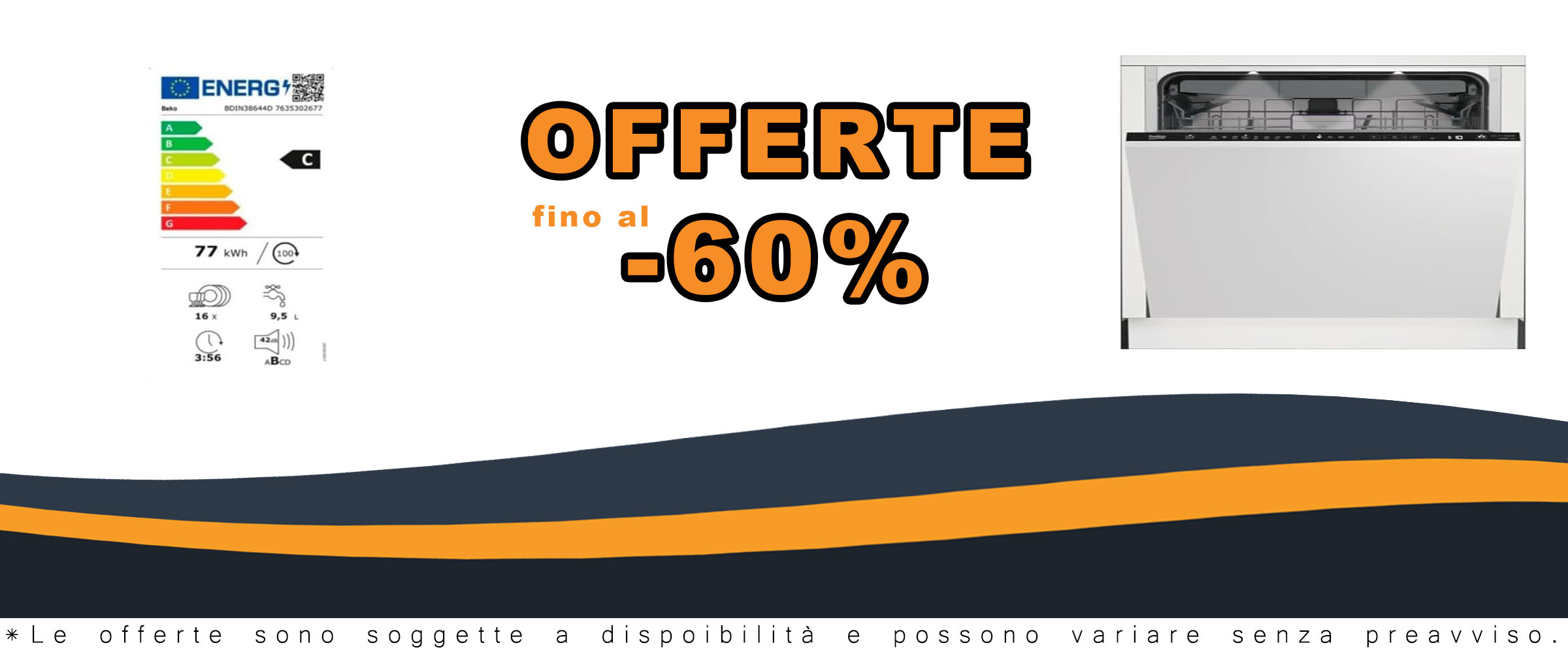 Lavastoviglie BEKO 60 cm, elegante e funzionale, perfetta per ogni tipo di cucina.